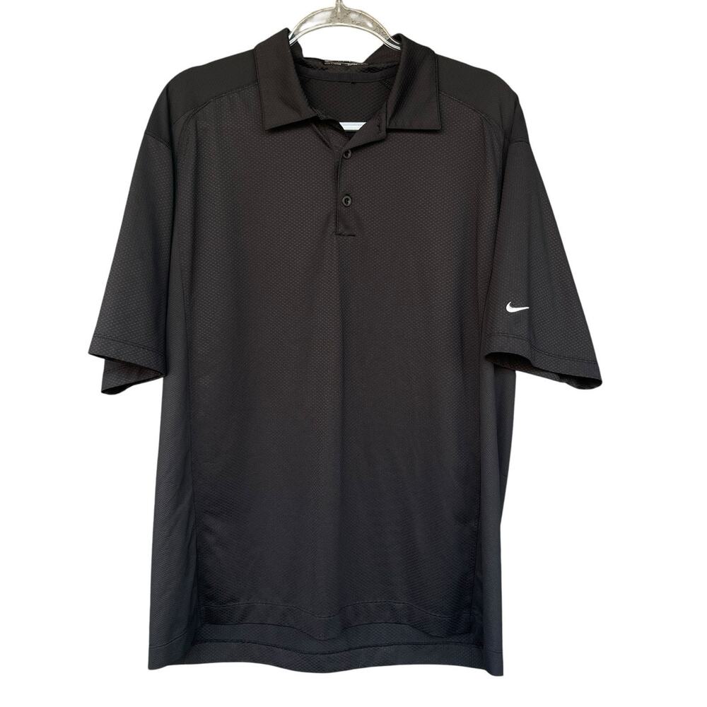Nike Golf Mens Fitdry Polo Shirt Large Black‎ Athletic Activewear Lightweight